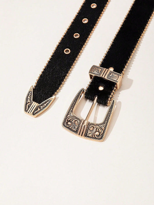 Cinturón Vaquero Mujer con Patrón Retro - Estilo Occidental PU - Image 30