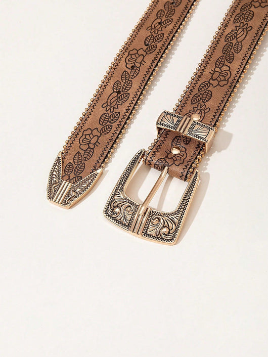 Cinturón Vaquero Mujer con Patrón Retro - Estilo Occidental PU - Image 31