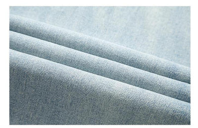Pantalones Vaqueros Rectos Cintura Alta Color Claro Mujer - Image 9