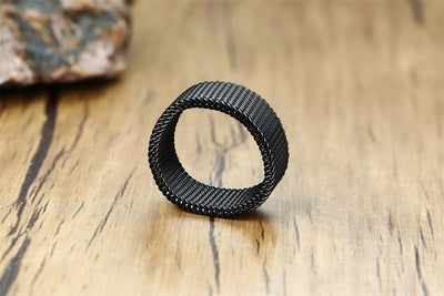 Anillo de Malla Acero Inoxidable Dorado y Negro - Image 10