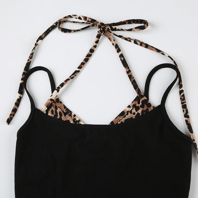 Camiseta Leopardo Bicolor con Contraste y Efecto Dos Piezas - Image 20