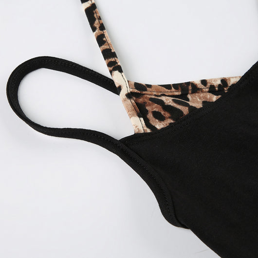 Camiseta Leopardo Bicolor con Contraste y Efecto Dos Piezas - Image 25