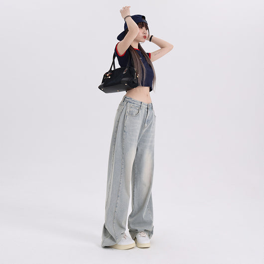 Pantalones Vaqueros Azul Celeste de Pierna Ancha para Mujer - Image 20