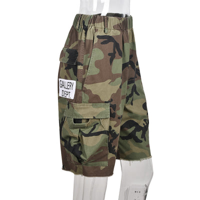 Shorts Casuales Camuflado con Bolsillos Múltiples para Mujer - Image 14