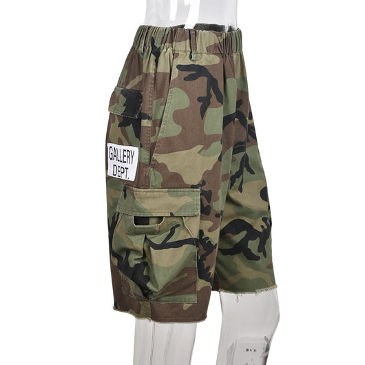 Shorts Casuales Camuflado con Bolsillos Múltiples para Mujer - Image 14