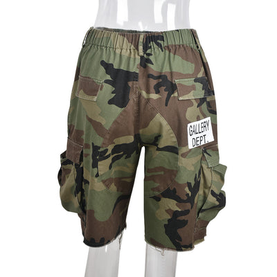 Shorts Casuales Camuflado con Bolsillos Múltiples para Mujer - Image 15