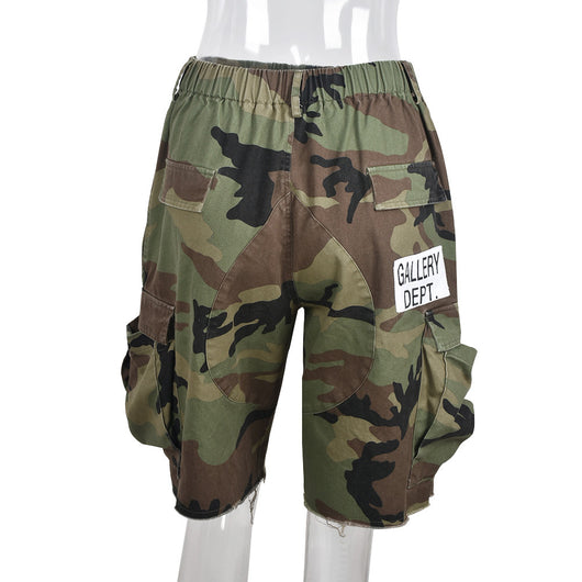 Shorts Casuales Camuflado con Bolsillos Múltiples para Mujer - Image 15