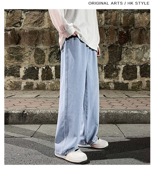 Jeans Rectos Holgados Estilo Retro Lavado Vintage para Hombre - Image 18