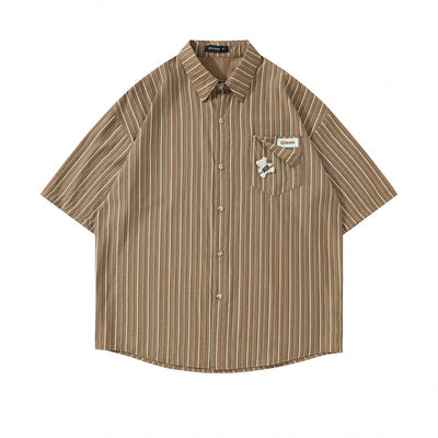 Camisa Suelta de Rayas Verticales para Hombre - Image 21