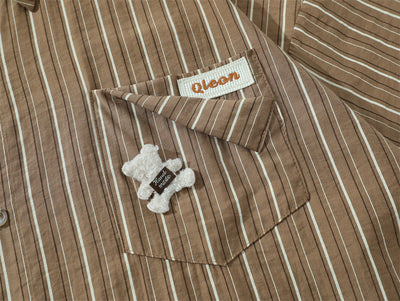Camisa Suelta de Rayas Verticales para Hombre - Image 22