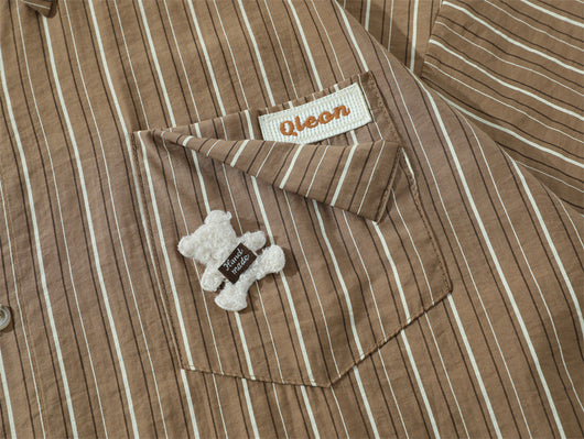 Camisa Suelta de Rayas Verticales para Hombre - Image 22