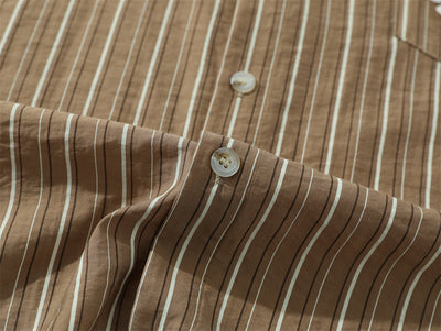 Camisa Suelta de Rayas Verticales para Hombre - Image 23