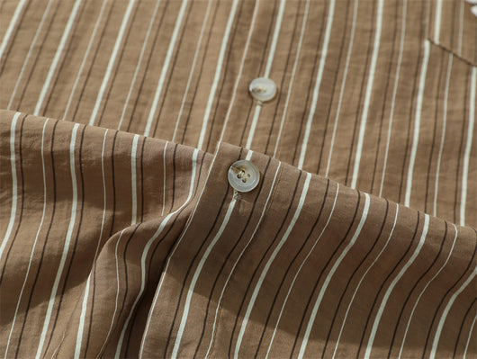 Camisa Suelta de Rayas Verticales para Hombre - Image 23