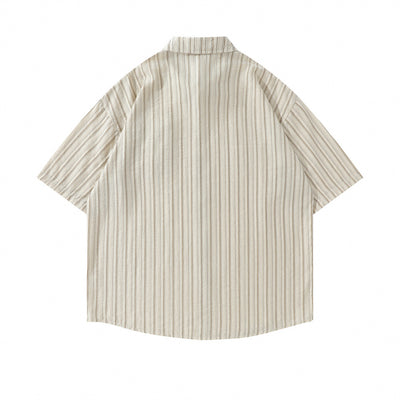 Camisa Suelta de Rayas Verticales para Hombre - Image 25