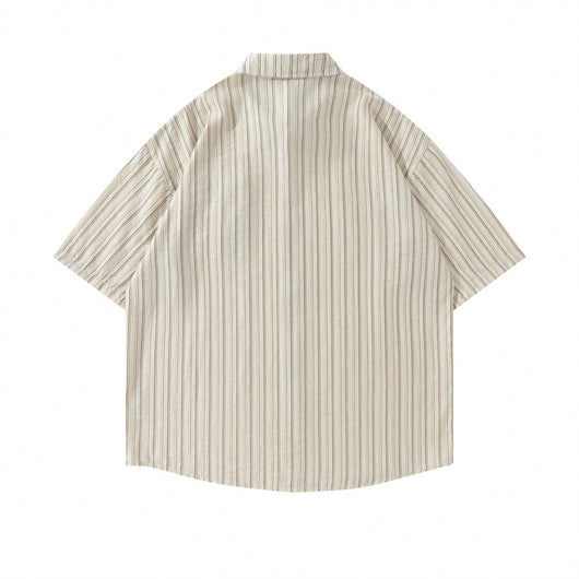 Camisa Suelta de Rayas Verticales para Hombre - Image 25