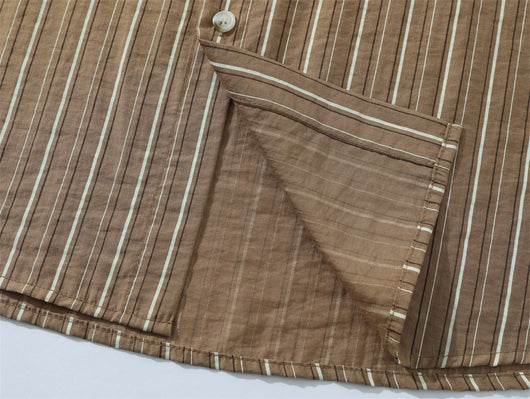 Camisa Suelta de Rayas Verticales para Hombre - Image 27