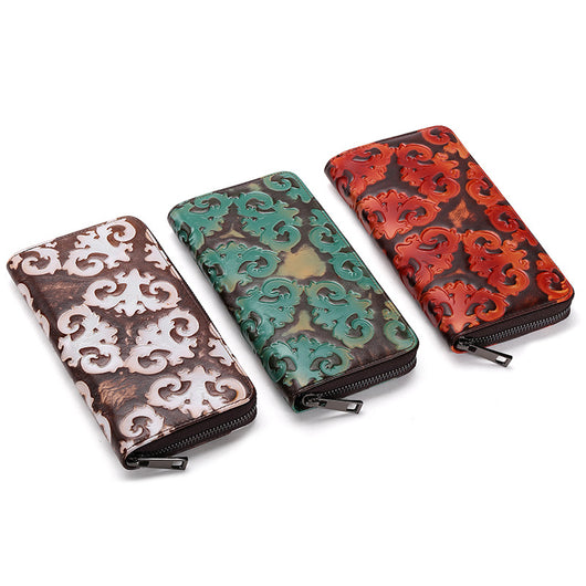 Billetera Larga de Cuero Genuino Estilo Retro para Mujer - Image 13