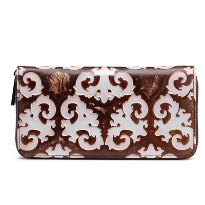 Billetera Larga de Cuero Genuino Estilo Retro para Mujer - Image 14