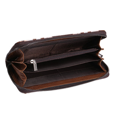 Billetera Larga de Cuero Genuino Estilo Retro para Mujer - Image 16