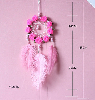 Atrapasueños con Plumas de Avestruz Rosa - Carillón Decorativo para Habitación - Image 27