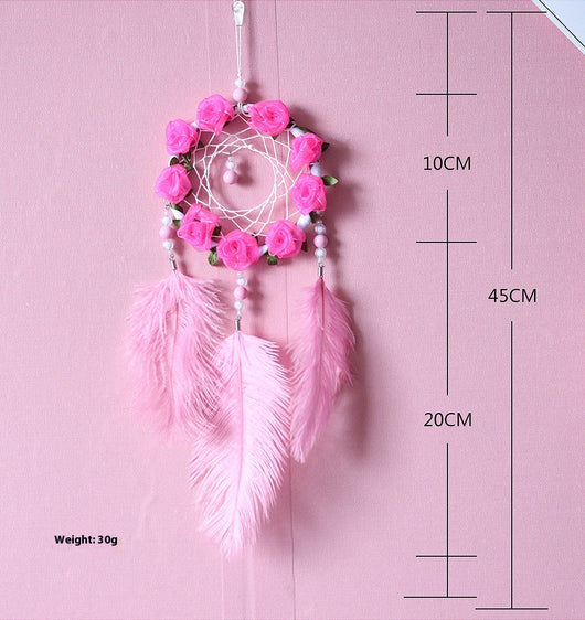 Atrapasueños con Plumas de Avestruz Rosa - Carillón Decorativo para Habitación - Image 27