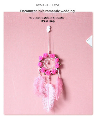 Atrapasueños con Plumas de Avestruz Rosa - Carillón Decorativo para Habitación - Image 29