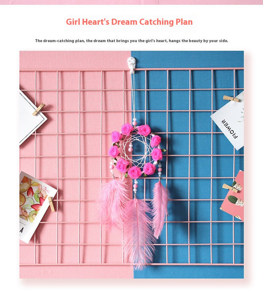 Atrapasueños con Plumas de Avestruz Rosa - Carillón Decorativo para Habitación - Image 35