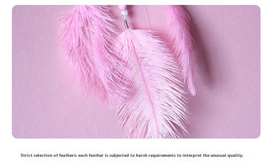 Atrapasueños con Plumas de Avestruz Rosa - Carillón Decorativo para Habitación - Image 38