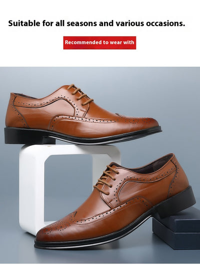 Zapatos Casuales de Cuero Tallado para Hombre - Image 32