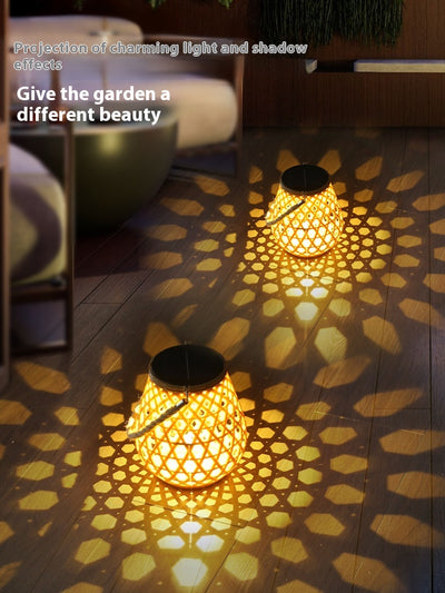 Lámpara Solar Colgante Decorativa Tejido Bambú - Luz LED Impermeable Alta Luminosidad - Image 6