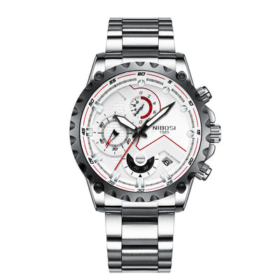 Reloj de Cuarzo NIBOSI Tres Esferas Seis Agujas - Diseño Deportivo Multifunción - Image 10