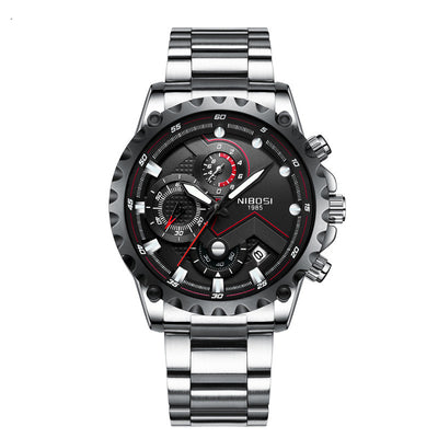 Reloj de Cuarzo NIBOSI Tres Esferas Seis Agujas - Diseño Deportivo Multifunción - Image 11