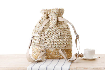 Mochila Tejida Artesanal de Estilo Universitario con Fibra Natural - Image 18