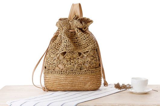 Mochila Tejida Artesanal de Estilo Universitario con Fibra Natural - Image 20