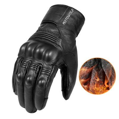 Guantes de Cuero para Motocicleta Invierno Hombre - Image 7