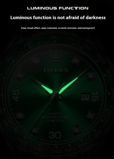 Reloj Submarino Verde Cuarzo Luminoso para Hombre - Image 22