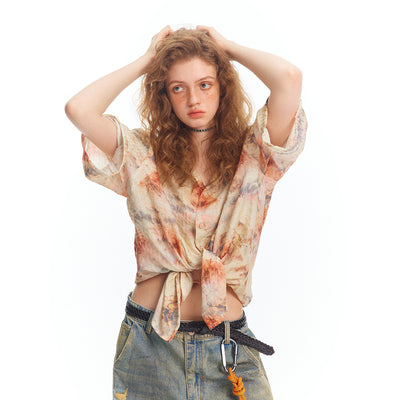 Camisa Teñida a Mano de Manga Corta Unisex - Image 30