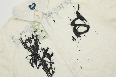 Camisa Manga Corta Estampado Flores Splash para Hombre - Image 27