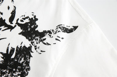 Camisa Casual Estampada en Blanco y Negro para Hombre - Image 27