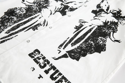 Camisa Casual Estampada en Blanco y Negro para Hombre - Image 31