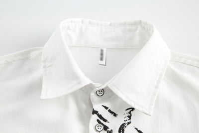 Camisa Casual Estampada en Blanco y Negro para Hombre - Image 32