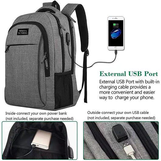 Mochila Portacomputadora Recargable para Viajes y Trabajo - Image 12