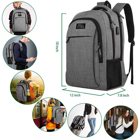 Mochila Portacomputadora Recargable para Viajes y Trabajo - Image 17