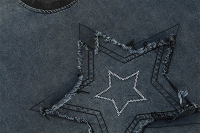 Playera Punk de Mezclilla Manga Corta para Hombre - Image 30