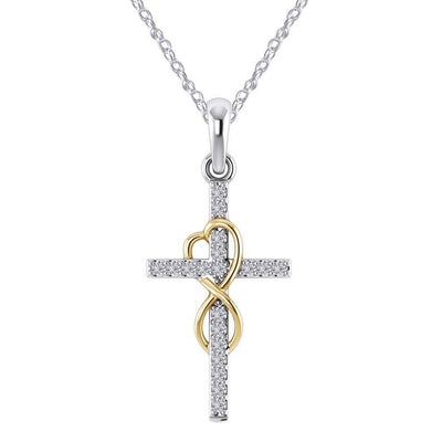 Collar con Colgante de Cruz Infinita y Acento de Diamante - Image 33
