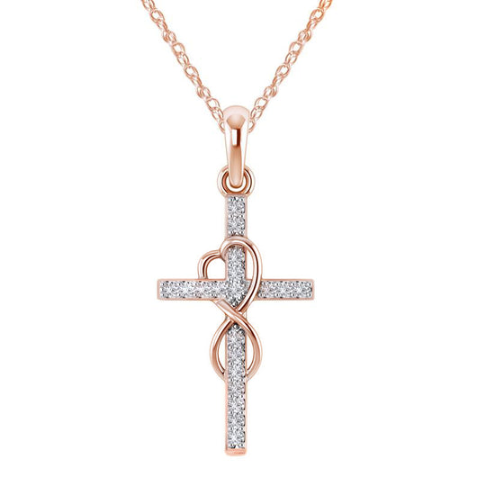 Collar con Colgante de Cruz Infinita y Acento de Diamante - Image 35