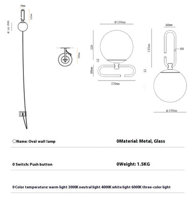 Lámpara de Pared de Cristal Nórdica Minimalista Personalizable - Image 6