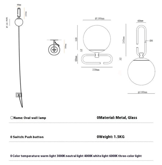Lámpara de Pared de Cristal Nórdica Minimalista Personalizable - Image 6