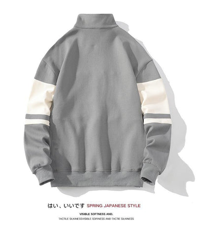 Suéter Cuello Alto Hombre Estilo Europeo Contraste de Colores Casual Deportivo - Image 25