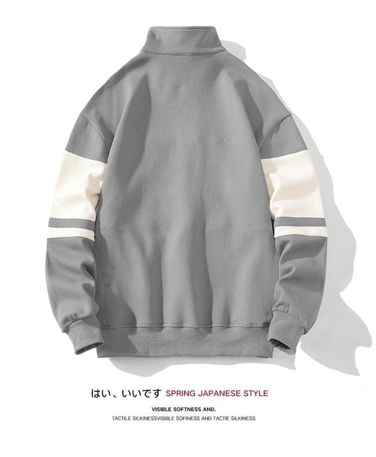 Suéter Cuello Alto Hombre Estilo Europeo Contraste de Colores Casual Deportivo - Image 25